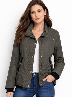 Express Women's Olive Green Jacket size Medium